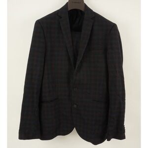 Samsoe Samsoe Tonal Plaid Flannel 2 Piece Suit 38R Jacket 34 x 32 Pant Blue Red